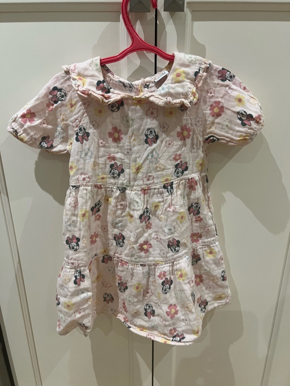 Girls Pink Minnie Mouse Floral Dress 2-3t